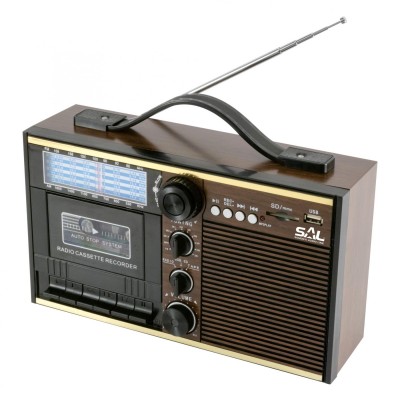 Radio portabil retro, cu casete, MP3-BT, 11 benzi - RRT 11B